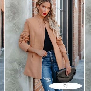 Bonjour pocketed coat- camel